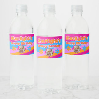 Étiquette Pour Bouteilles D'eau Super Hippie Amour Paix et Amour Célébration