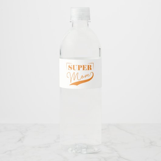 Étiquette Pour Bouteilles D'eau Super Maman (Devant)
