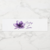 Étiquette Pour Bouteilles D'eau Superbe Mariage de fleurs violettes (Étiquettes simples)