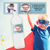 Étiquette Pour Bouteilles D'eau Superhero Comic Speech Cloud Photo Anniversaire