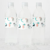 Étiquette Pour Bouteilles D'eau Surfers and Palm Trees Pattern (Bouteilles)
