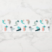 Étiquette Pour Bouteilles D'eau Surfers and Palm Trees Pattern (Étiquettes simples)