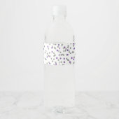 Étiquette Pour Bouteilles D'eau Sweet 16 Anniversaire Confetti d'argent violet (Dos)