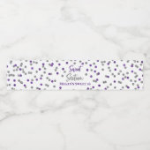 Étiquette Pour Bouteilles D'eau Sweet 16 Anniversaire Confetti d'argent violet (Étiquettes simples)