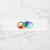 Étiquette Pour Bouteilles D'eau Symbole d'infini avec plume arc-en-ciel (Étiquettes simples)