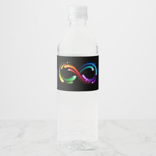Étiquette Pour Bouteilles D'eau Symbole d'infini de comètes arc-en-ciel