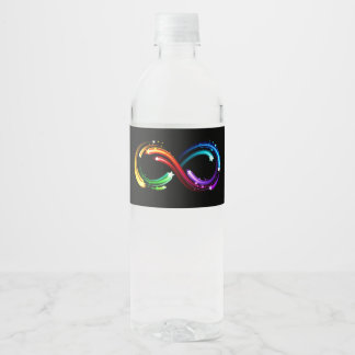 Étiquette Pour Bouteilles D'eau Symbole d'infini de comètes arc-en-ciel