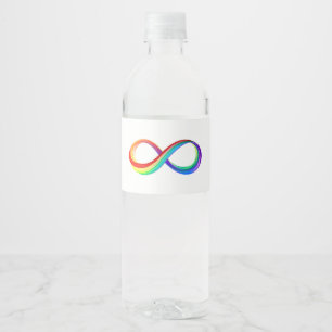 Étiquette Pour Bouteilles D'eau Symbole d'infinité arc-en-ciel stratifié