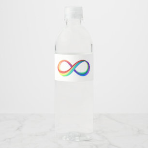 Étiquette Pour Bouteilles D'eau Symbole d'infinité arc-en-ciel stratifié