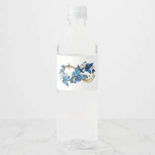 Étiquette Pour Bouteilles D'eau Symbole infini de papillons Morpho bleus