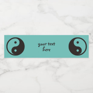 Étiquette Pour Bouteilles D'eau Symbole Yin Yang - tatouage solide