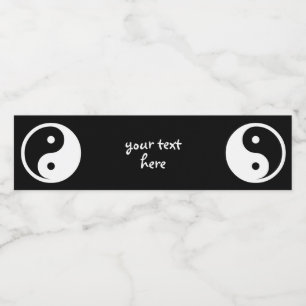 Étiquette Pour Bouteilles D'eau Symbole Yin Yang - tatouage solide design 2