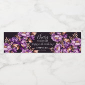 Étiquette Pour Bouteilles D'eau Table de fête d'anniversaire violet peony modèle (Étiquettes simples)