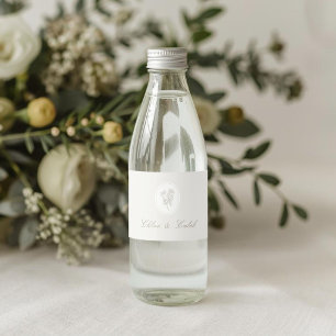 Étiquette Pour Bouteilles D'eau Taupe clair   Mariage botanique chic