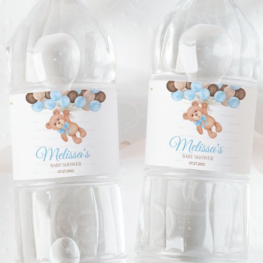 Étiquette Pour Bouteilles D'eau Teddy Bear Baby shower Nous pouvons à peine attend