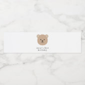 Étiquette Pour Bouteilles D'eau Teddy Bear Face - (Étiquettes simples)