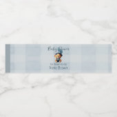 Étiquette Pour Bouteilles D'eau Teddy Bear Jean Baby shower Bleu (Étiquettes simples)