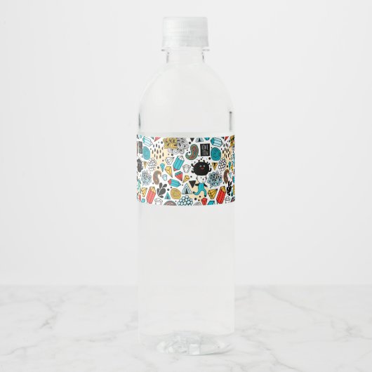 Étiquette Pour Bouteilles D'eau Tête folle (Devant)