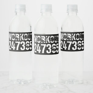 Étiquette Pour Bouteilles D'eau Texte usé et rayé Workout 247365 blanc