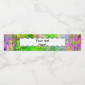 Étiquette Pour Bouteilles D'eau Texture pourpre verte (Étiquettes simples)