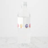 Étiquette Pour Bouteilles D'eau Thème Crème de glace Anniversaire (Dos)