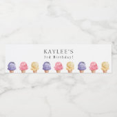 Étiquette Pour Bouteilles D'eau Thème Crème de glace Anniversaire (Étiquettes simples)