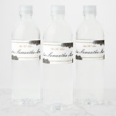 Étiquette Pour Bouteilles D'eau Thème de Quinceañera Noir et Or Floral (Bouteilles)