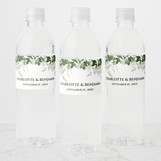 Étiquette Pour Bouteilles D'eau Thème de verdure Mariage botanique (Bouteilles)