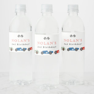 Étiquette Pour Bouteilles D'eau Thème Voiture Race Rétro Anniversaire