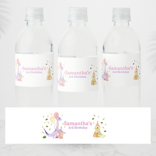 Étiquette Pour Bouteilles D'eau Three Rex Dinosaur Birthday