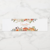 Étiquette Pour Bouteilles D'eau Tomber dans l'amour Citrouille floral (Étiquettes simples)