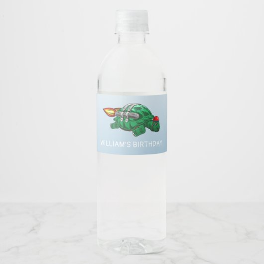 Étiquette Pour Bouteilles D'eau Tortue à Réacteur Fantastique (Devant)