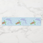 Étiquette Pour Bouteilles D'eau Tortue de mer et dauphin (Étiquettes simples)
