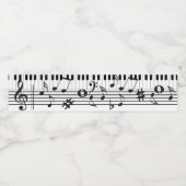 Étiquette Pour Bouteilles D'eau Touches de piano et notes musicales (Étiquettes simples)