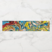 Étiquette Pour Bouteilles D'eau tourbillons de marbre abstrait jaune sarcelle turq (Étiquettes simples)