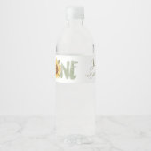 Étiquette Pour Bouteilles D'eau Tournesol d'aquarelle premier anniversaire (Devant)