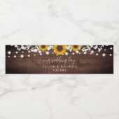 Étiquette Pour Bouteilles D'eau Tournesols rustiques Bébé's haleine Jar lumière Ma (Étiquettes simples)