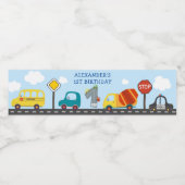 Étiquette Pour Bouteilles D'eau Transport 1er anniversaire (Étiquettes simples)