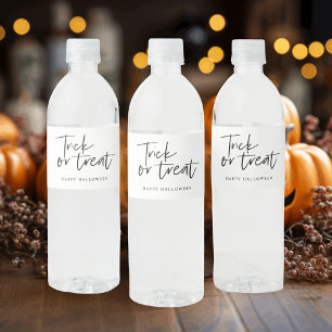 Étiquette Pour Bouteilles D'eau Trick and treat   Happy Halloween