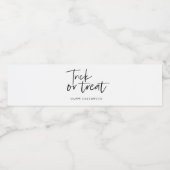 Étiquette Pour Bouteilles D'eau Trick and treat | Happy Halloween (Étiquettes simples)