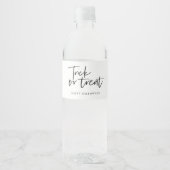 Étiquette Pour Bouteilles D'eau Trick and treat | Happy Halloween (Devant)