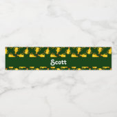 Étiquette Pour Bouteilles D'eau Trophées d'or sur motif vert (Étiquettes simples)