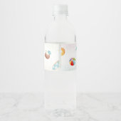 Étiquette Pour Bouteilles D'eau Tropical Beach 1er anniversaire (Dos)