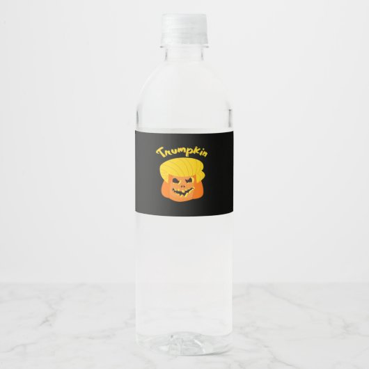 Étiquette Pour Bouteilles D'eau Trumpkin Citrouille Halloween Design - Retro Sloga (Devant)