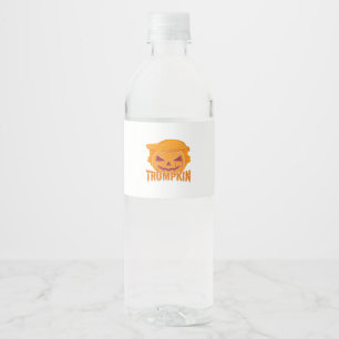 Étiquette Pour Bouteilles D'eau Trumpkin Classic - Style Président Citrouille