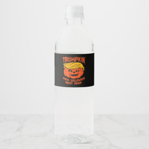 Étiquette Pour Bouteilles D'eau Trumpkin Halloween élection Citrouille