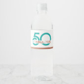 Étiquette Pour Bouteilles D'eau Turquoise 50 Fabuleux Cinquante Anniversaire Étiqu (Devant)
