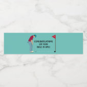 Étiquette Pour Bouteilles D'eau Turquoise Blue Golfer Putting Ball Thème (Étiquettes simples)