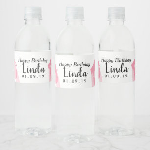 Étiquette Pour Bouteilles D'eau Tutu rose pour anniversaire de cheerleader joyeux