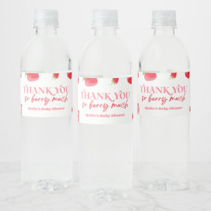 Étiquette Pour Bouteilles D'eau Un Baby shower de fraise Berry Sweet Baby